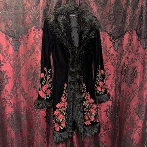 Early 2000’s, Velvet long rose fur penny lane coat